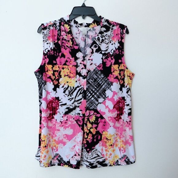 Christopher & Banks Sleeveless Shirt Blouse - Picture 4 of 6